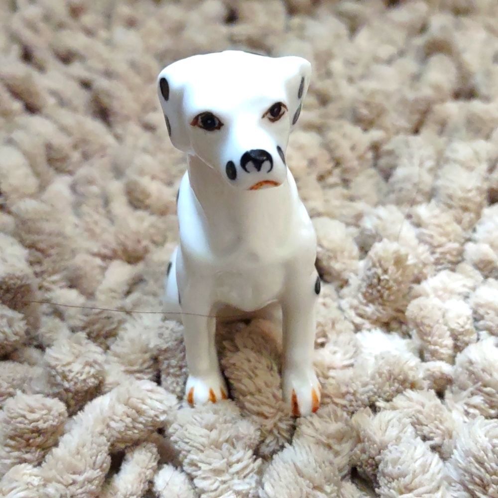 Dalmatian Dog White Black porcelain figurine‎ 3 inches tall